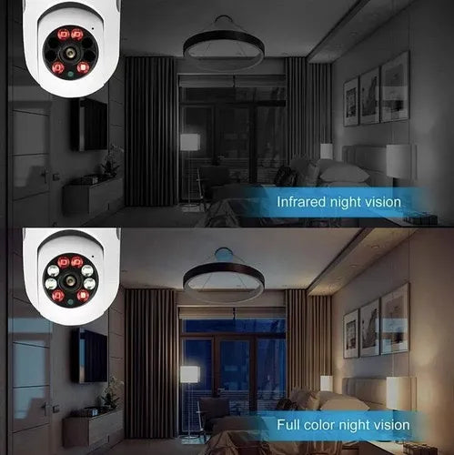 Bombillo Cámara WiFi 360° – Vigila tu Hogar Desde Cualquier Lugar