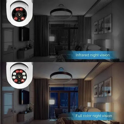 Bombillo Cámara WiFi 360° – Vigila tu Hogar Desde Cualquier Lugar