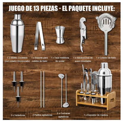 Kit Cocteleria Barman Bar 13 piezas