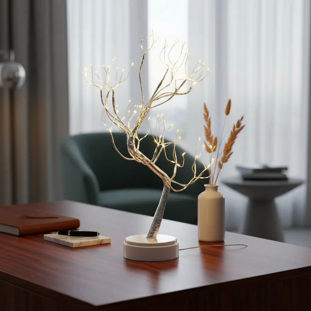 lampara led en forma de árbol