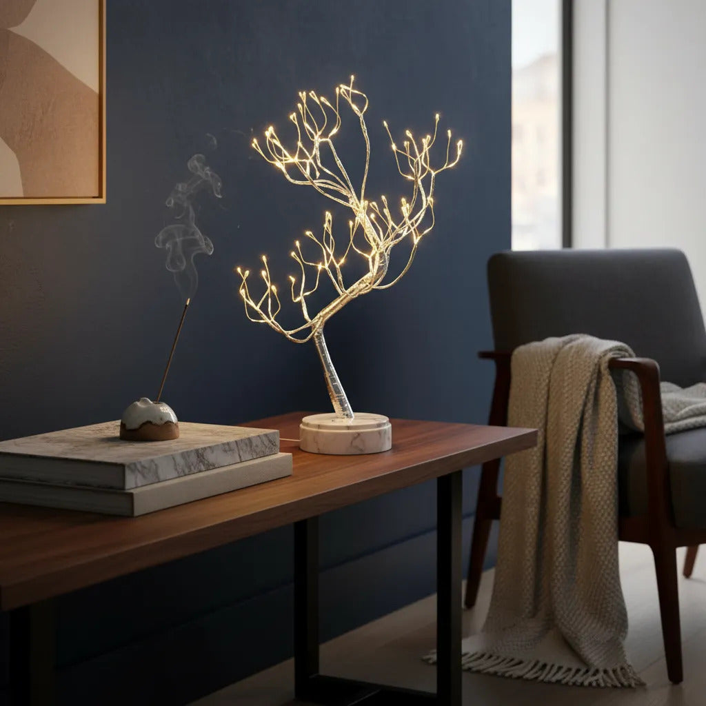lampara led en forma de árbol