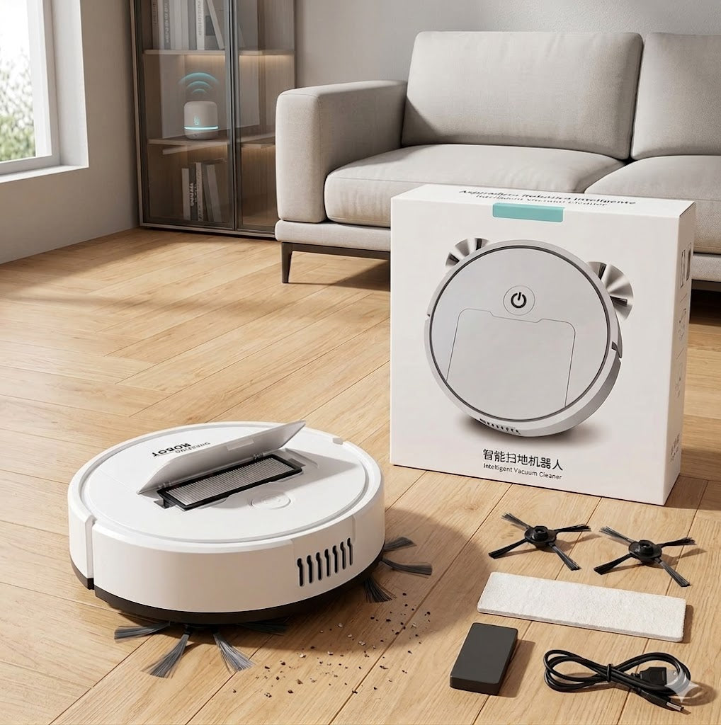 Aspiradora Robótica Inteligente Recargable | Limpieza Automática para Todo el Hogar