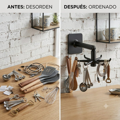 Gancho Giratorio Multifuncional 360° – Organización Inteligente para tu Hogar