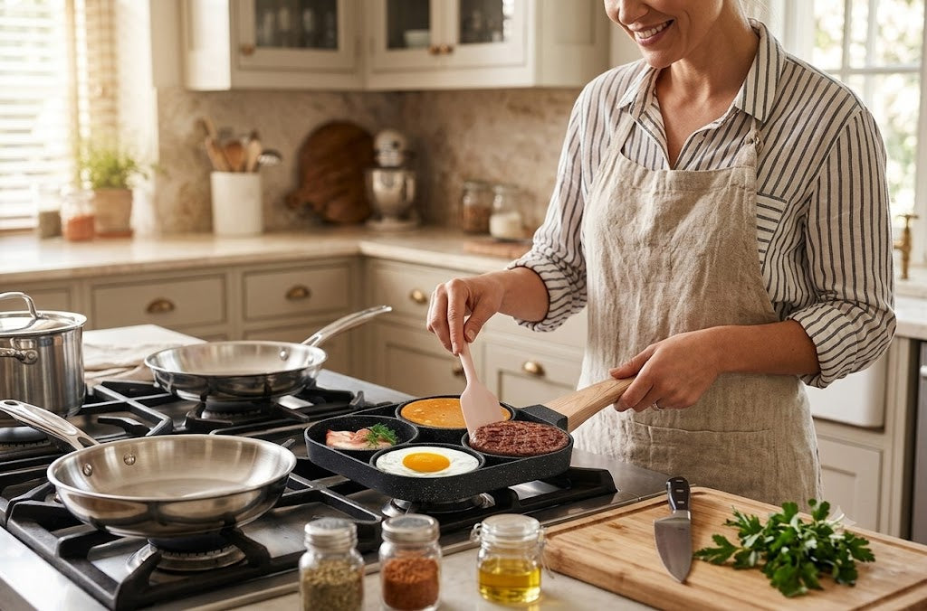 Sartén Antiadherente 4 Espacios para Desayunos Perfectos